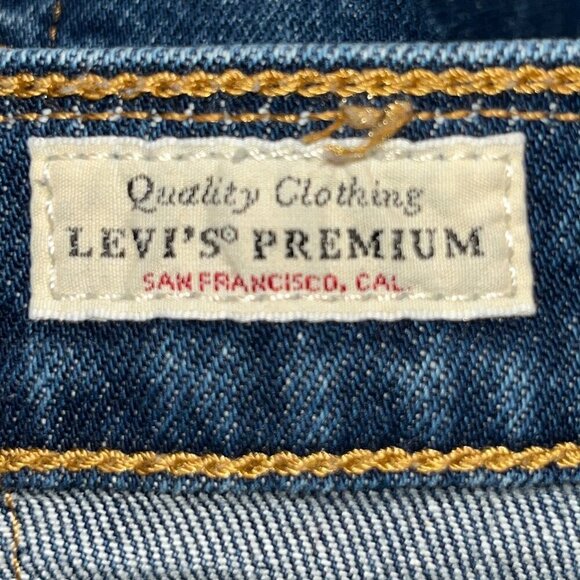 LEVI'S BIG E WEDGIE Blue Jeans - Like New - Dark Wash -Button 'Fly -  Size 27X27 - Picture 11 of 14